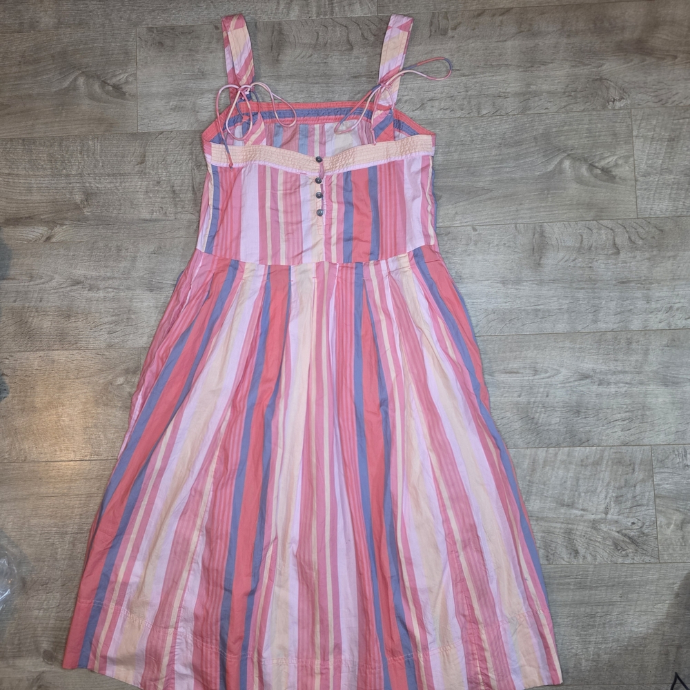 Free People Pink and Blue Striped Midi Dress - Picture 5 of 12
